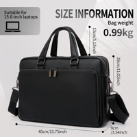 Porte-documents de luxe portable pour homme en cuir de vachette pleine fleur texturé véritable pour le bureau