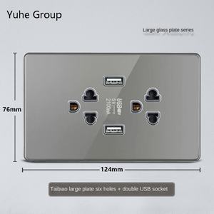 Prise murale américaine grande taille 220V avec USB Type C à charge rapide, interrupteur inclus - Product Image 4