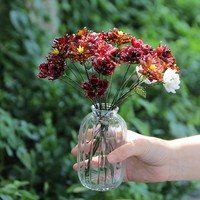 Bouquet de fleurs artificielles en cristal fait main, décoration de bureau et de maison, cadeau