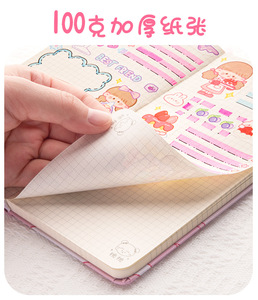 Sinh viên máy tính xách tay văn phòng phẩm Nguồn cung cấp dễ thương phim hoạt hình bìa cứng Pocket Kích thước 94*191mm 96 tờ dòng vuông tuần cuốn sách Tạp Chí - Product Image 6