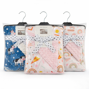 Coperta per Neonati Tema Amore, Super Morbida in Maglia di <span class=keywords><strong>Visone</strong></span>, Doppio Lato con Puntini Minky, Coperta Sensoriale Calmante per Bambini, Quattro Stagioni CPC - Product Image 1