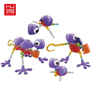HW 2022最新新奇儿童益智杆玩具DIY组装积木套装3D昆虫海洋玩具积木