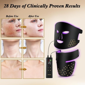 Masque facial LED infrarouge en silicone à 4 lumières différentes pour la thérapie par la lumière, masque anti-âge complet 4 dimensions à lumière rouge - Product Image 6
