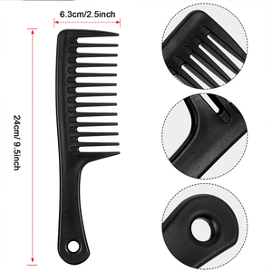 Personalizado pelo largo pelo mojado mango grande con los dientes y fácil de llevar peine de dientes anchos para cabello rizado - Product Image 5
