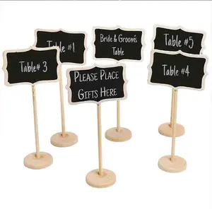 Mini Wooden Standing Blackboard Cheap Wooden Flower Receptacle Wedding Table Number Chalkboard
