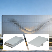 Panneau en nid d'abeille en aluminium pour mur extérieur, résistant aux UV, en PVDF, avec précision dimensionnelle stable, personnalisé OEM, pour projet de construction de auvent d'entrée