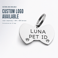 Plaques d'identification personnalisées en aluminium pour chiens, à graver, avec puce NFC, pour colliers, vente en gros