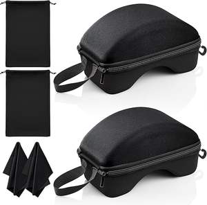 2 ensembles de étuis pour lunettes de ski, étui pour lunettes de neige, EVA semi-rigide avec sac pour lunettes de ski et chiffon de nettoyage, support de rangement pour lunettes de sport - Product Image 1