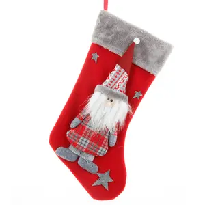 圣诞糖果丝袜架圣诞装饰用品圣诞袜子礼品无纺布圣诞袜
