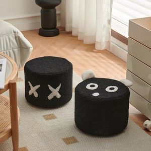Kid Plush <b>Stool</b> <b>Round</b> Soft <b>Cushion</b> <b>With</b> Face Design For Home Use Child Seat - Product Image 4