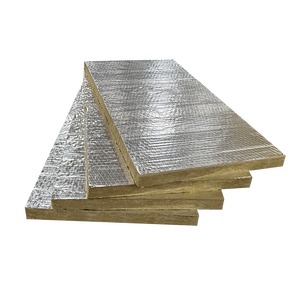 Venta caliente de alta calidad aislamiento térmico cavidad pared 80kg/m3 50mm papel de aluminio frente a Panel de lana de roca - Product Image 2