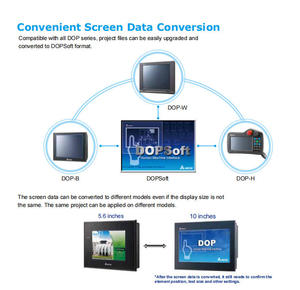 หน้าจอ PLC HMI แบบรวมทุกอย่างไว้ในหนึ่งเดียว DOP-B07E411 แผงสัมผัสอุตสาหกรรมขนาด 7 นิ้ว - Product Image 2
