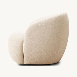 Sillón RH <span class=keywords><strong>LUISA</strong></span>, Sillón de Tela Texturizada Beige Curvo y Acolchado, Moderno y Lujoso para Sala de Estar u Oficina en Casa - Product Image 5