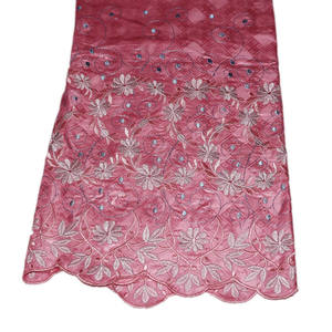 Tissu brodé en dentelle 100% coton pour femmes, lot de 5 mètres, dentelle <span class=keywords><strong>Bazin</strong></span> Riche africain, dentelle brocade Jacquard, <span class=keywords><strong>2021</strong></span> - Product Image 1