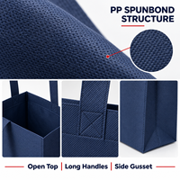 Sacs en non-tissé spunbond 80 g/m² à longues poignées pour fleuristes, impression sérigraphique personnalisée, taille sur mesure directement de l'usine