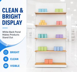 Estante de Exhibición Metálico Blanco Resistente Personalizado al por Mayor para Supermercados, Estante de Hierro de Doble Cara de Uso Ligero Independiente de 10 Niveles para Tiendas - Product Image 5