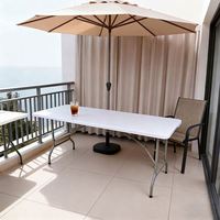Table de camping pliable moderne en plastique et acier inoxydable, personnalisable, de haute qualité et très populaire