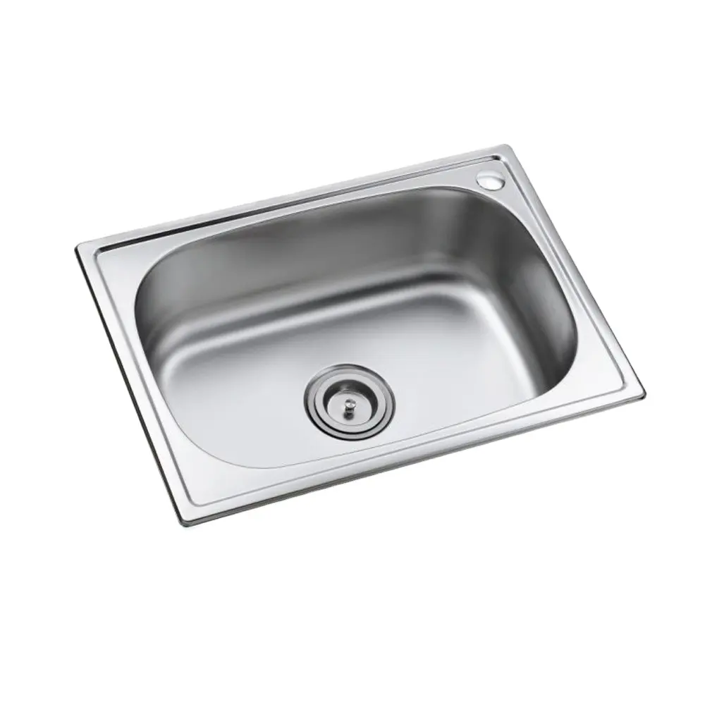 Factory Price Deep Drawn Press Topmount Stainless Steel Single Bowl Kitchen Sink