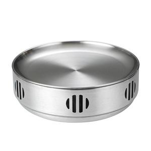Stainless Steel Barbecue Warmer Alcohol Burner Heating Plate For Lamb Skewers Candle Heated Grill Circular Silver - Product Image 3