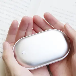 5200mAh USB Stove Hand Warmer Metal Rechargeable Electric Winter Pebbles Heating Mini 5V Pocket Power Bank Hand Warmer Gift