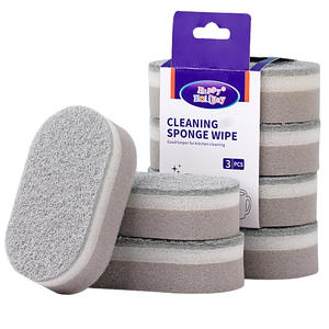 Nouveau Design Multifonction <span class=keywords><strong>Argent</strong></span> Spray Éponges À Vaisselle Forme Ovale Fibre De Noix De Coco Tampons À Récurer pour Cuisine Ménage Pot - Product Image 6