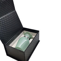 2022 nouveau Design bleu 25ml petit volume bouteille de parfum en verre avec collier de pulvérisation en aluminium en boîte et bouchon en forme de fleur pour parfum