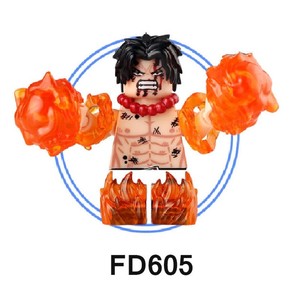 Anime Nhân Vật Ace Mini Hành Động Hình Xây Dựng Khối Thiết Lập Zoro Sanji Robin Nhựa ABS Moc Mô Hình Đồ Chơi - Product Image 5