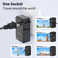 Adaptador de Corriente de Viaje Todo en Uno, Mini Cargador Ultrafino de 25W PD, Enchufe de Carga Directo de Fábrica, Tipo C, Doble USB, Resistente al Fuego