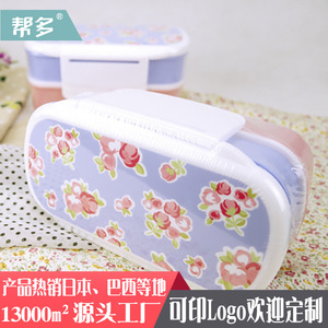 Japanese <b>Floral</b> Print Lunch <b>Box</b> Cylinder Microwave Safe For Children - Product Image 4