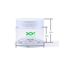 Xypackaging 50ml 50g 1.75oz Pots vides transparents en PET pour échantillons de crème cosmétique et soins de la peau avec couvercles en plastique – Prix de gros