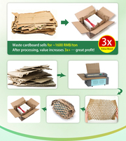 Machine de découpe de carton pour emballage logistique, système d'emballage non plastique de 350 mm, boîte en papier recyclé pour rembourrage de coussins