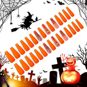 Vente en gros de <span class=keywords><strong>faux</strong></span> <span class=keywords><strong>ongles</strong></span> en acrylique 3D coréens faits à la main, design personnalisé, étiquette privée, forme longue et carrée, pour Noël - Product Image 3