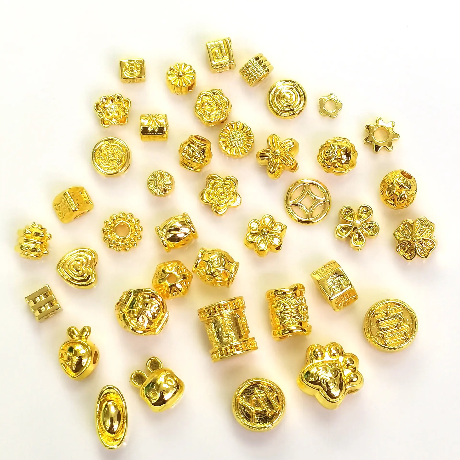 Copper 18K Gold Plated 14K Gold Plated Rabbit Heart Flower Clover Ingot Charm for Bracelet DIY Jewelry Making
