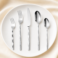 Ensemble de couverts en acier inoxydable, finition polie miroir, écologique, pour hôtel, restaurant, restauration, luxe léger, vente en gros