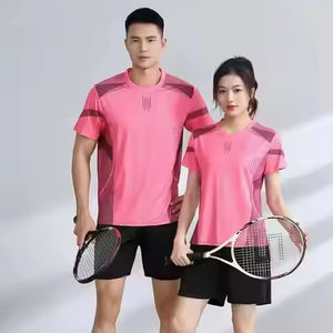 Chemises de tennis et de badminton pour hommes en polyester respirant et à séchage rapide, vente en gros - Product Image 1