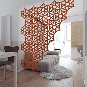 Divisor plegable acústico de fibra de poliéster insonorizado de PET con patrón personalizado ignífugo de partición de suelo - Product Image 2