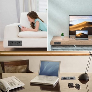 ETL Aprobado EE. UU. Muebles <span class=keywords><strong>de</strong></span> mesa Empotrable Montado Enchufes Tira 2 Sofás Enchufes con puertos USB - Product Image 5