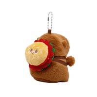 Peluche Capybara Fraise de Bonne Qualité, Porte-clés, Jouet en Peluche, Pendentif de Sac Mignon, Jouet en Peluche, Cadeau de Noël