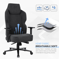 VANBOW Chaise de bureau ergonomique noire personnalisée pour adulte, siège d'ordinateur extensible en tissu pour joueur