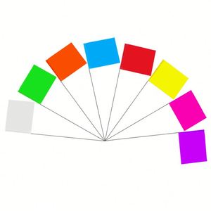 Kleine rote grenzüberschreitende Markierungsfahne mit Stahlseil-Fahnenmast für Bewässerungsmarkierungen - Product Image 1