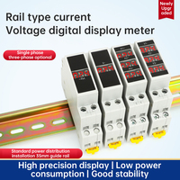 Vente en gros Ampèremètre numérique à guidage Voltmètre à affichage numérique monophasé Voltmètre Rail Din Affichage numérique LED