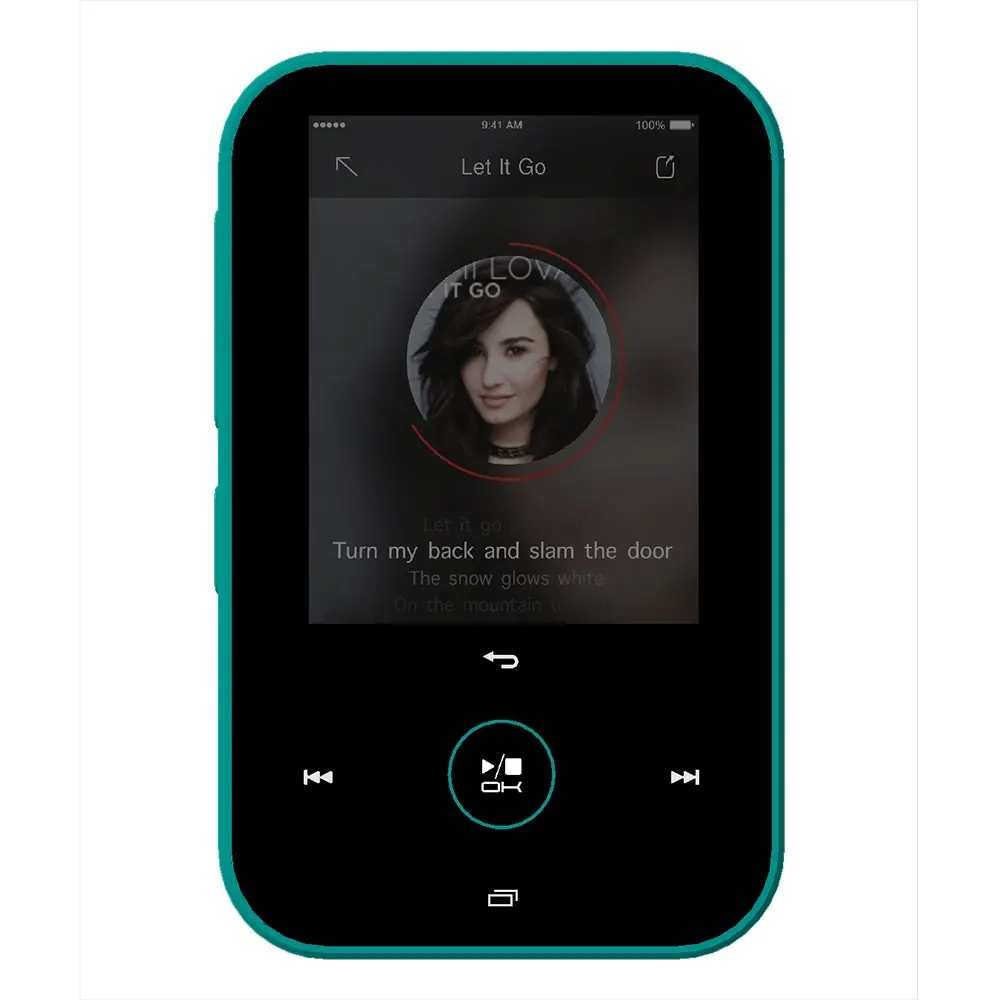 Lecteur MP3 BT grand écran avec haut-parleur intégré et clip arrière, bouton tactile complet, 16 Go de sport, plus récent, 2020