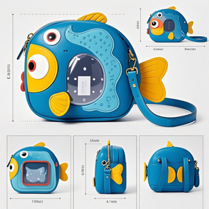 Sac Ita personnalisé en forme de poisson avec fenêtre de visualisation, impression multicolore, thème océanique d'anime, sac Ita pour l'affichage de badges - Product Image 4