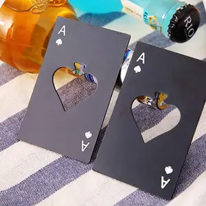 Pik-Ass Flaschen öffner Kreditkarten größe Poker Card Cap Opener Tragbarer Dosenöffner aus Edelstahl