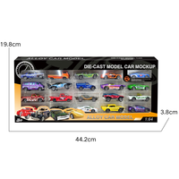 PANDAS - Juego de 20 Coches de Juguete de Plástico ABS a Escala 1:64 con Ruedas Libres, para Niños, Multicolor, en Blister