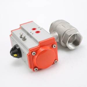 วาล์วบอลสแตนเลสแบบสองชิ้น รุ่น Q611F-16P วาล์วบัตเตอร์ฟลายแบบใช้ลมควบคุมด้วยมือ เกลียวใน สำหรับน้ำเต็ม - Product Image 1