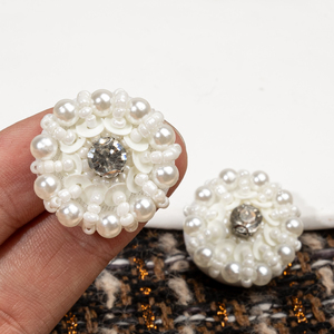 Hot Bán May Trên Trang Trí Thanh Lịch Nút Ngọc Trai Rhinestone Nút Cho Quần Áo - Product Image 4