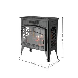 Chimenea Eléctrica Independiente PTC, Chimeneas con Efecto de Llama, Estufa de Carbón Artificial Ignífuga, Ventana de Tres Lados con Vista al Efecto de Llama - Product Image 1