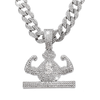 Vente directe usine : Collier pendentif en alliage et strass, Chaîne cubaine Hip Hop, Collier ras-du-cou et Cadeau d'anniversaire - Achat en ligne