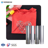 Hongcai personnalisable Easy Weed holographique argent holographique Laser transfert de chaleur vinyle rouleau PU pour T-Shirts métal vinyle chaleur
